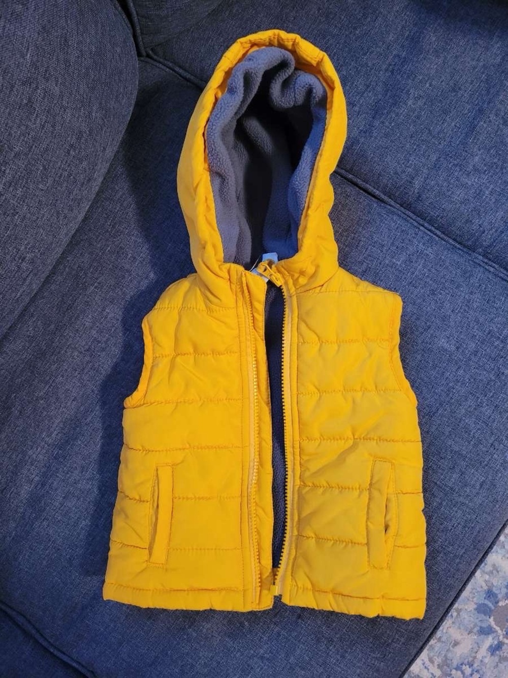 Little Me Yellow Hooded Puffer Vest